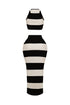 Sophisticated Knit Striped Top & Skirt SET